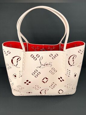 Christian Louboutin Cabarock Calf Loubinthesky Spikes Perforated Latge Tote Bag